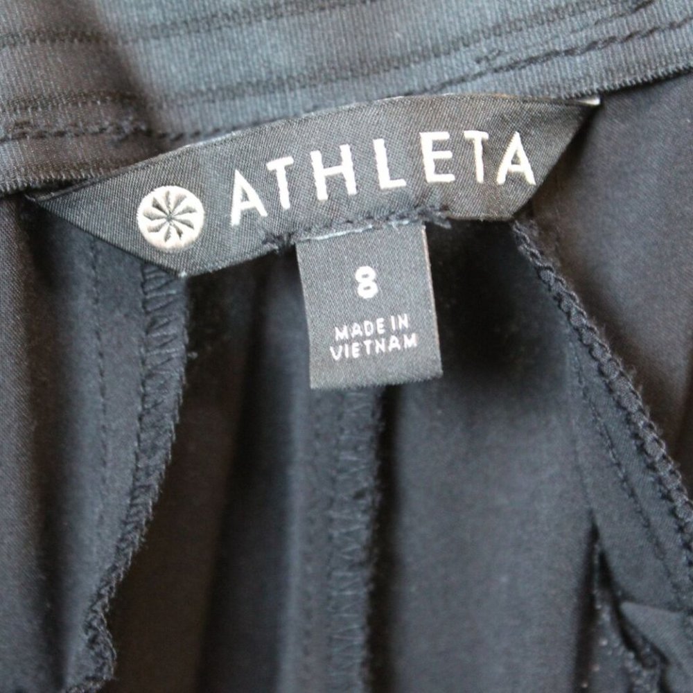 Athleta Tribeca Snap Ankle Crop Pants Black Athletic Women's Size 8 H13384 - Picture 10 of 12
